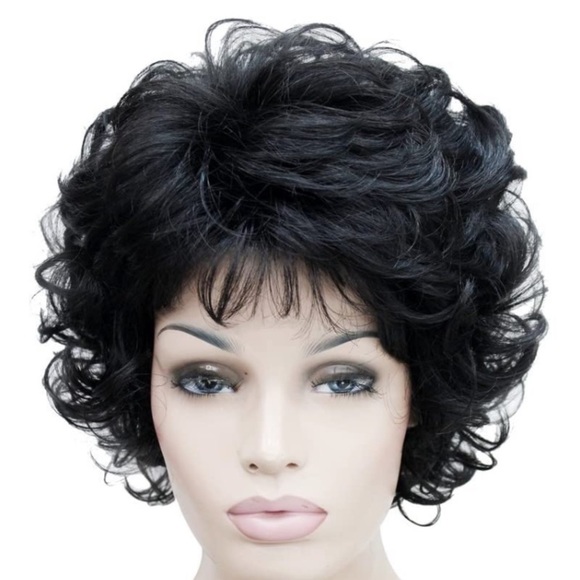 Black Short Curly Wigs